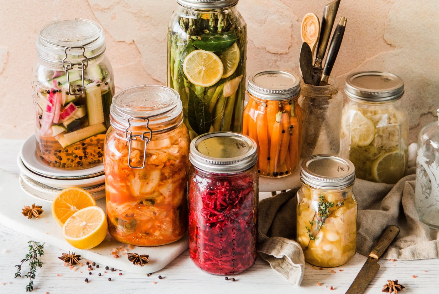 jars of fermented food