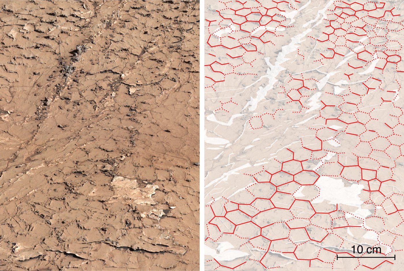 mud cracks on Mars