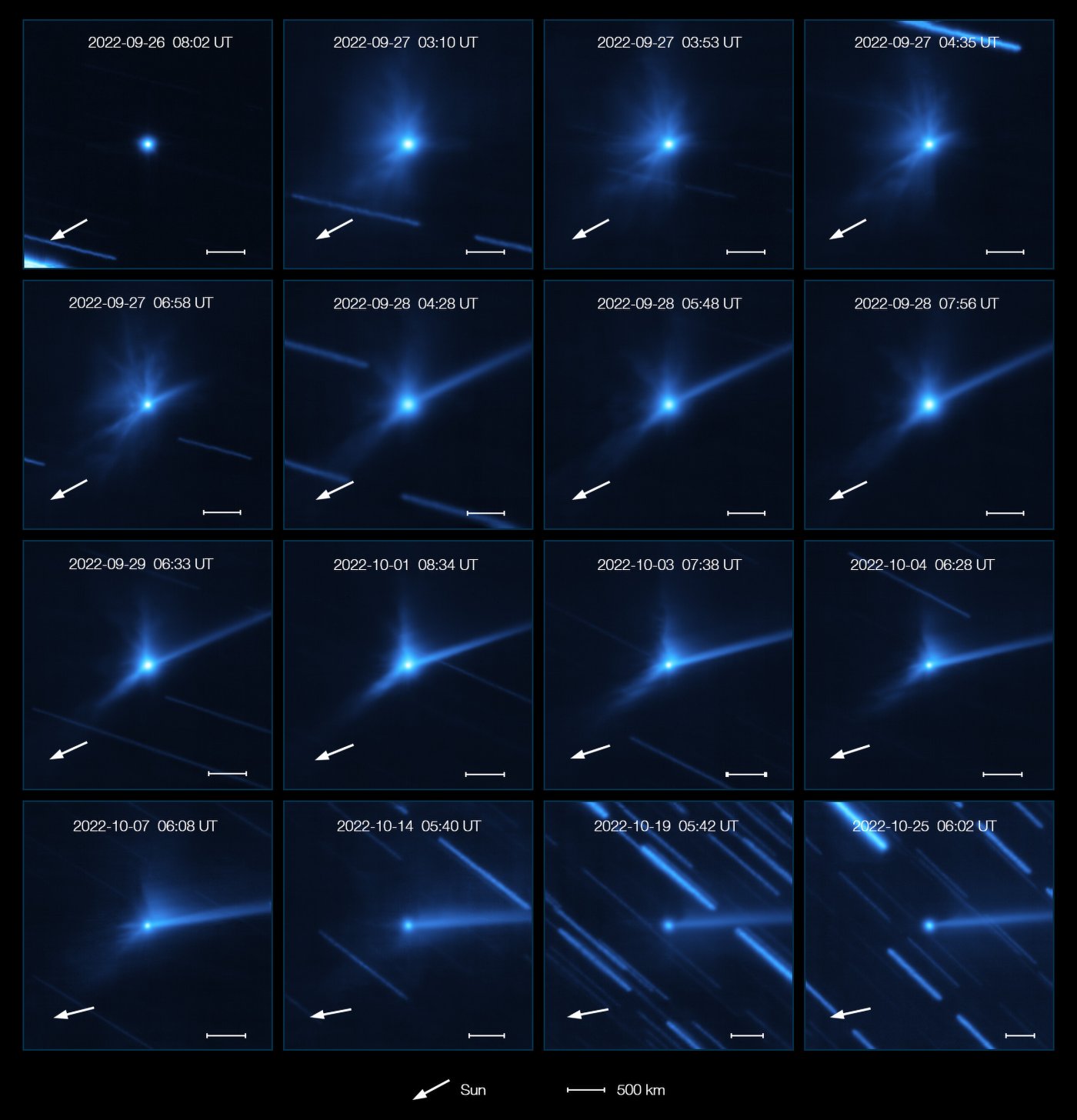 dust debris from Dimorphos