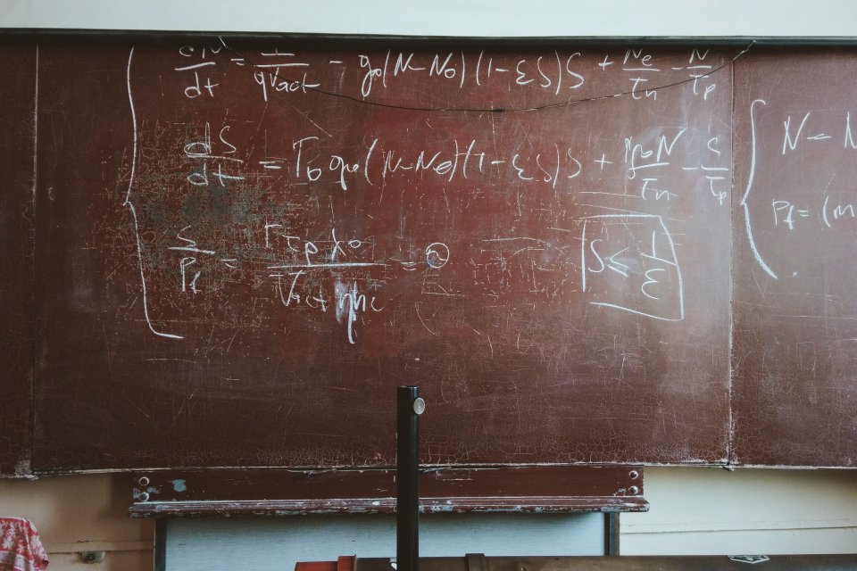 blackboard with equations
