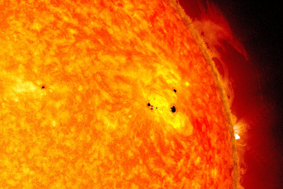 a close-up of a spot on the Sun