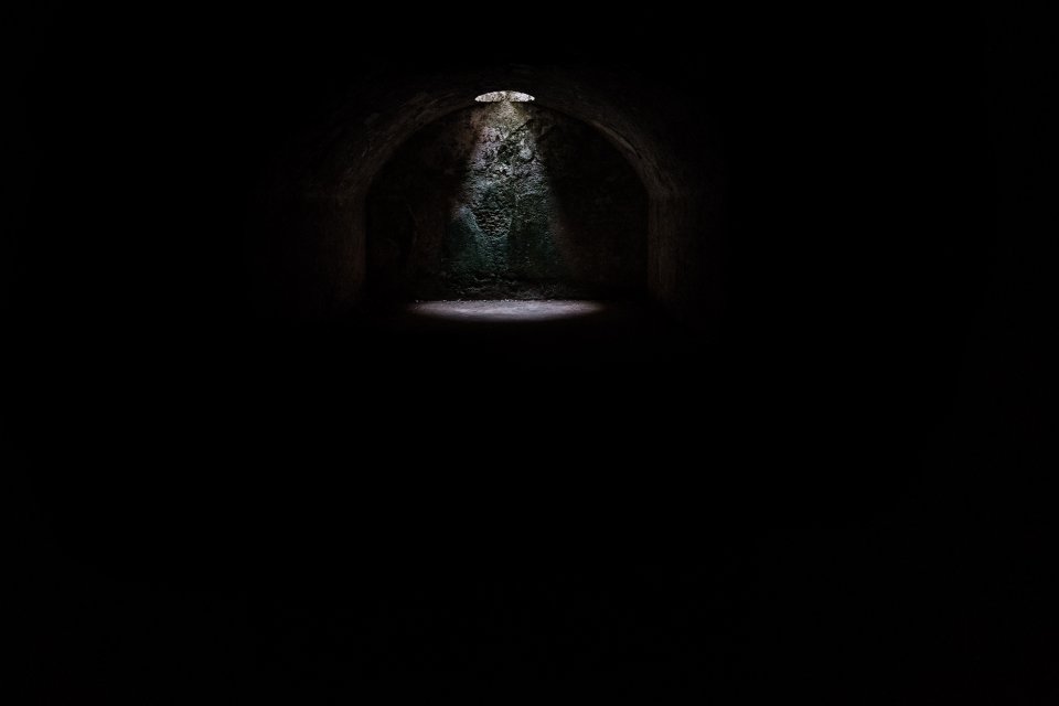 a light in a cave