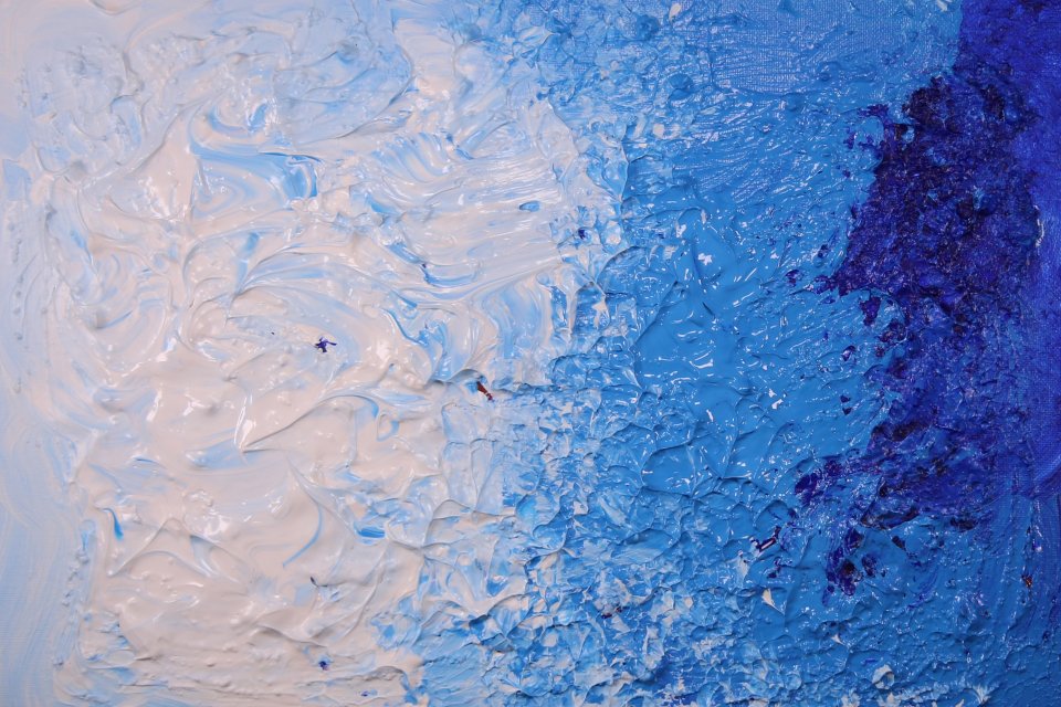 a white and blue painting