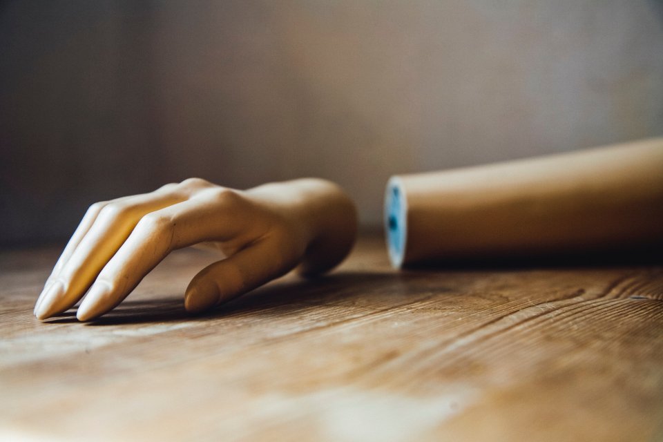 a mannequin arm and hand