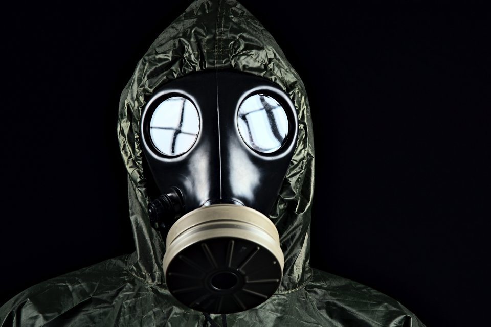 a person with a mask