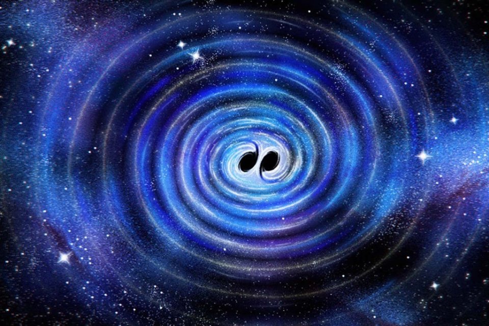 Two black holes collide